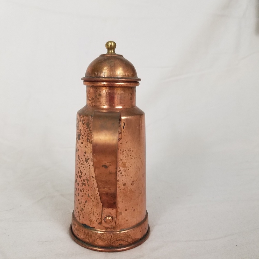 Vintage Copper Water/Oil Can Pitcher Copper Good Gooseneck Spout Patina cruet - Picture 4 of 10